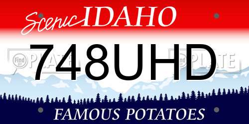 748UHD Idaho License Plate