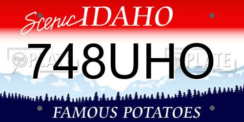 748UHO Idaho License Plate