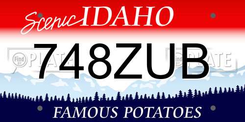 748ZUB Idaho License Plate