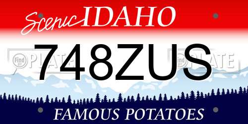 748ZUS Idaho License Plate