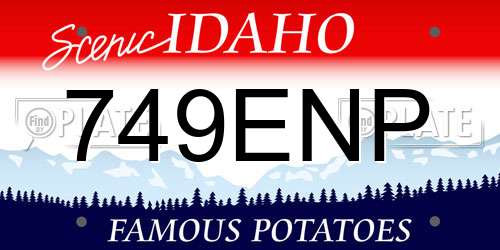 749ENP Idaho License Plate