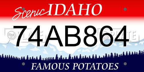 74AB864 Idaho License Plate