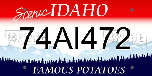 74AI472 Idaho License Plate