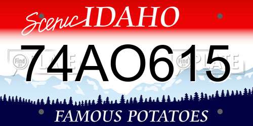 74AO615 Idaho License Plate