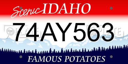 74AY563 Idaho License Plate