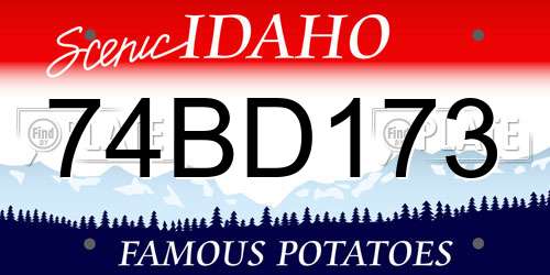74BD173 Idaho License Plate