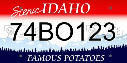 74BO123 Idaho License Plate