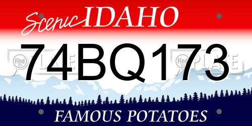 74BQ173 Idaho License Plate