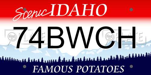 74BWCH Idaho License Plate
