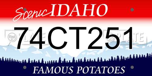 74CT251 Idaho License Plate