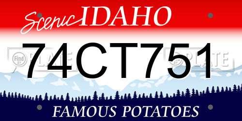 74CT751 Idaho License Plate