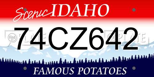 74CZ642 Idaho License Plate