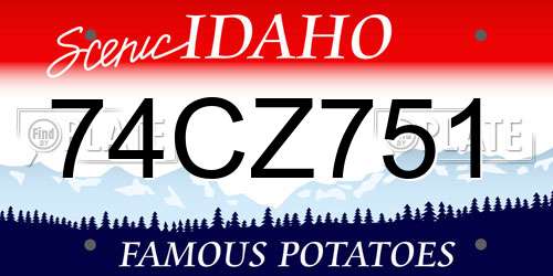 74CZ751 Idaho License Plate