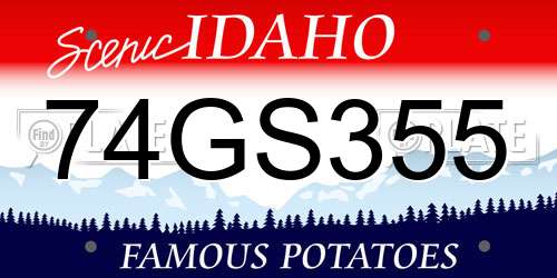 74GS355 Idaho License Plate
