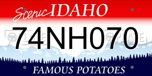 74NH070 Idaho License Plate