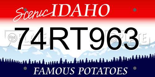 74RT963 Idaho License Plate
