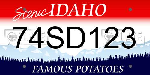 74SD123 Idaho License Plate