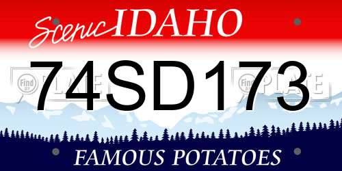 74SD173 Idaho License Plate