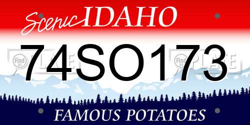 74SO173 Idaho License Plate