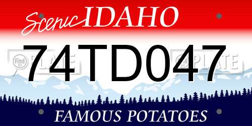 74TD047 Idaho License Plate