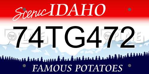 74TG472 Idaho License Plate