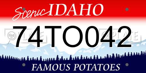74TO042 Idaho License Plate