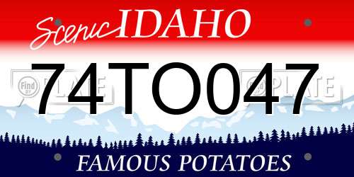 74TO047 Idaho License Plate