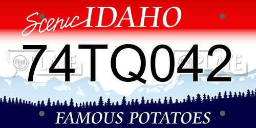 74TQ042 Idaho License Plate
