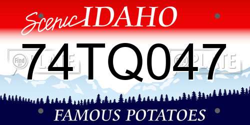 74TQ047 Idaho License Plate