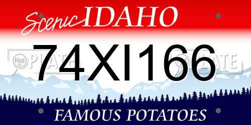 74XI166 Idaho License Plate