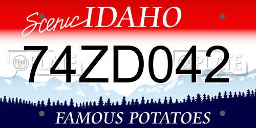 74ZD042 Idaho License Plate