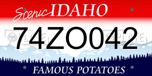 74ZO042 Idaho License Plate