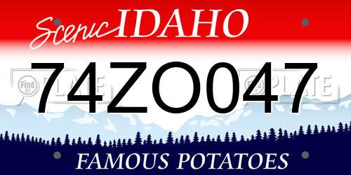 74ZO047 Idaho License Plate