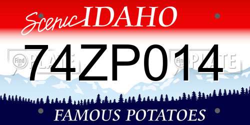 74ZP014 Idaho License Plate