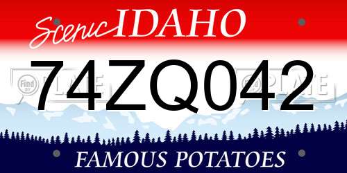 74ZQ042 Idaho License Plate