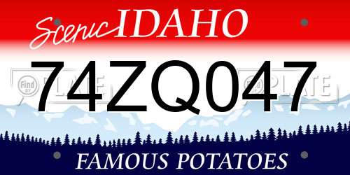 74ZQ047 Idaho License Plate