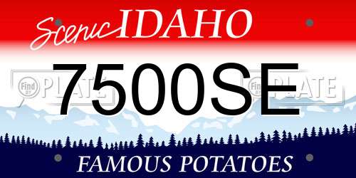 7500SE Idaho License Plate