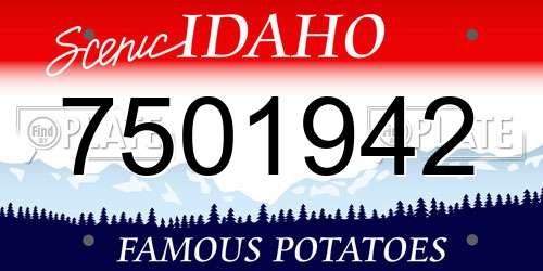 7501942 Idaho License Plate