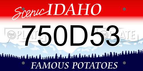 750D53 Idaho License Plate