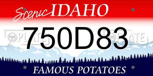 750D83 Idaho License Plate