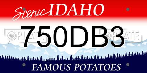 750DB3 Idaho License Plate