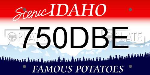 750DBE Idaho License Plate