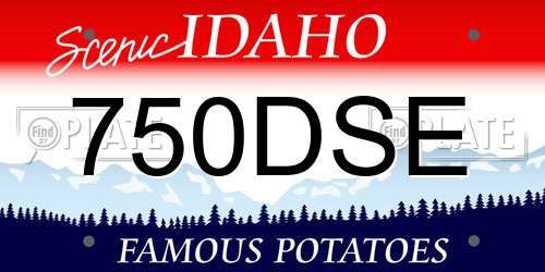 750DSE Idaho License Plate