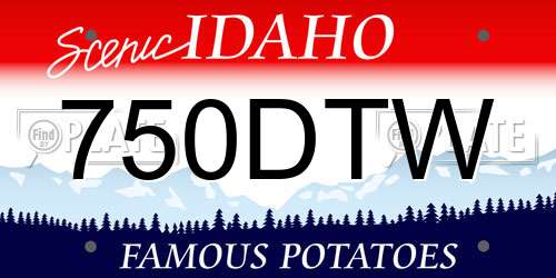 750DTW Idaho License Plate