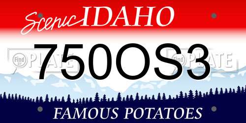 750OS3 Idaho License Plate