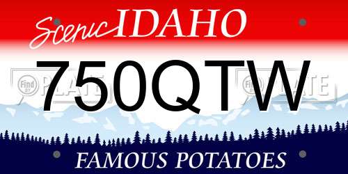750QTW Idaho License Plate