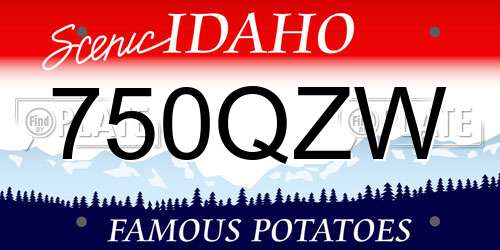 750QZW Idaho License Plate