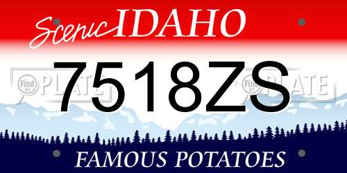 7518ZS Idaho License Plate
