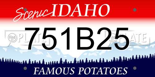 751B25 Idaho License Plate