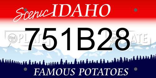 751B28 Idaho License Plate